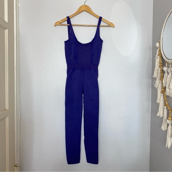 Free People Movement Good Karma Onesie Bodysuit Sapphire Purple Blue XS/s - Picture 1 of 8